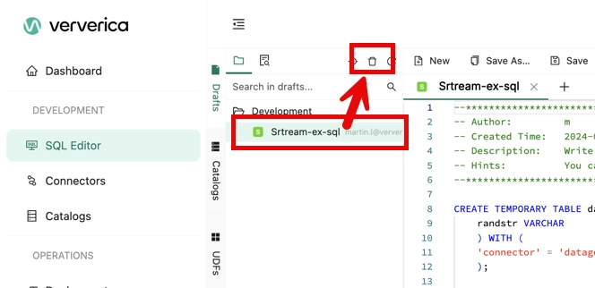 Delete SQL draft